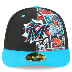 Miami Marlins New Era 2025 MLB Diamond Hero Edition Low Profile 59FIFTY Fitted Hat On Sale