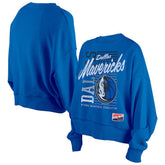 New Era - Dallas Mavericks Women's Boxy Throwback Mineral Wash Sweatshirt - Blue