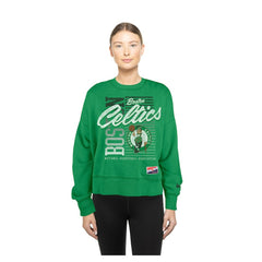 New Era - Boston Celtics Women's Boxy Throwback Mineral Wash Sweatshirt - Kelly Green