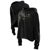New Era - Chicago Bulls Women's Glam Game Open Back Hoodie - Black