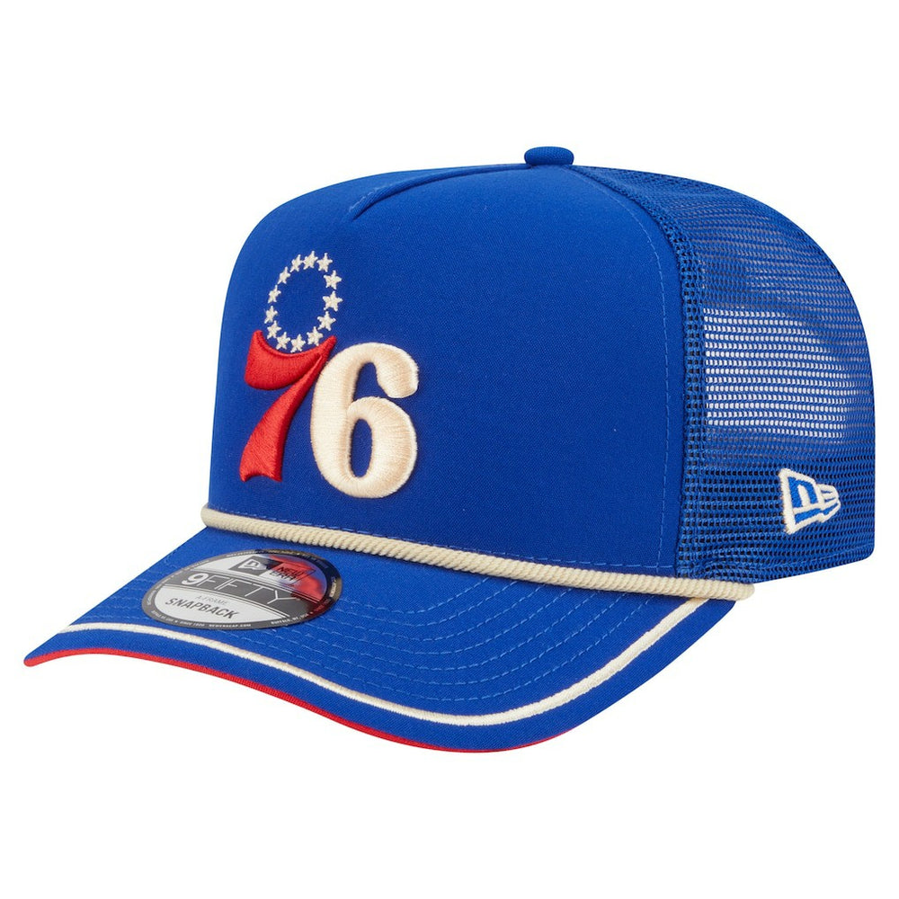 New Era - Philadelphia 76ers Vintage Team Rope A-Frame 9FIFTY Snapback Hat - Royal