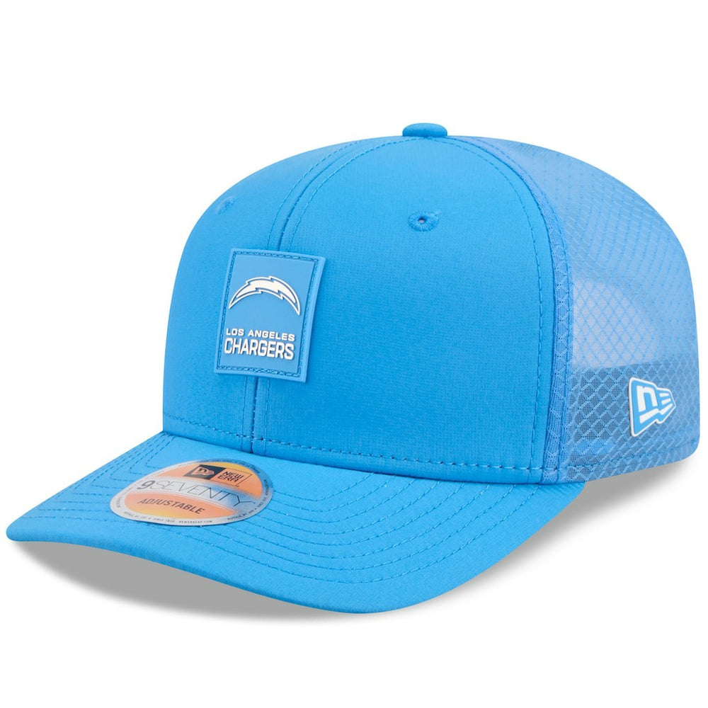 Los Angeles Chargers New Era 2025 Sideline 9SEVENTY Trucker Adjustable Hat Powder Blue - NFL
