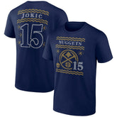 NBA - Nikola Jokic Denver Nuggets Ugly Sweater Name & Number T-Shirt - Navy