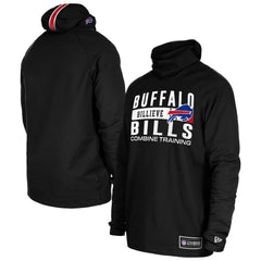 Buffalo Bills New Era Functional Fandom Balaclava Helmet Stripe Tri-Blend Hoodie Black - NFL