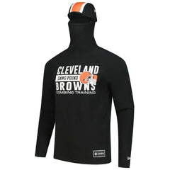 Cleveland Browns New Era Functional Fandom Balaclava Helmet Stripe Tri-Blend Hoodie Black - NFL