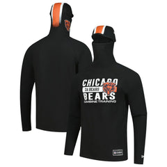 Chicago Bears New Era Functional Fandom Balaclava Helmet Stripe Tri-Blend Hoodie Black - NFL