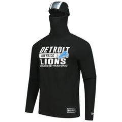 Detroit Lions New Era Functional Fandom Balaclava Helmet Stripe Tri-Blend Hoodie Black - NFL