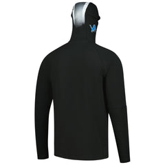 Detroit Lions New Era Functional Fandom Balaclava Helmet Stripe Tri-Blend Hoodie Black - NFL