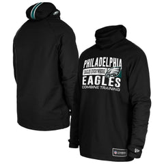 Philadelphia Eagles New Era Functional Fandom Balaclava Helmet Stripe Tri-Blend Hoodie Black - NFL
