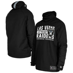 Las Vegas Raiders New Era Functional Fandom Balaclava Helmet Stripe Tri-Blend Hoodie Black - NFL