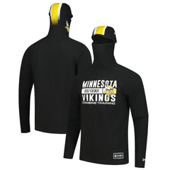 Minnesota Vikings New Era Functional Fandom Balaclava Helmet Stripe Tri-Blend Hoodie Black - NFL