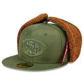 San Francisco 49ers New Era x Alpha Industries Dog Ears 59FIFTY Fitted Hat Olive - NFL
