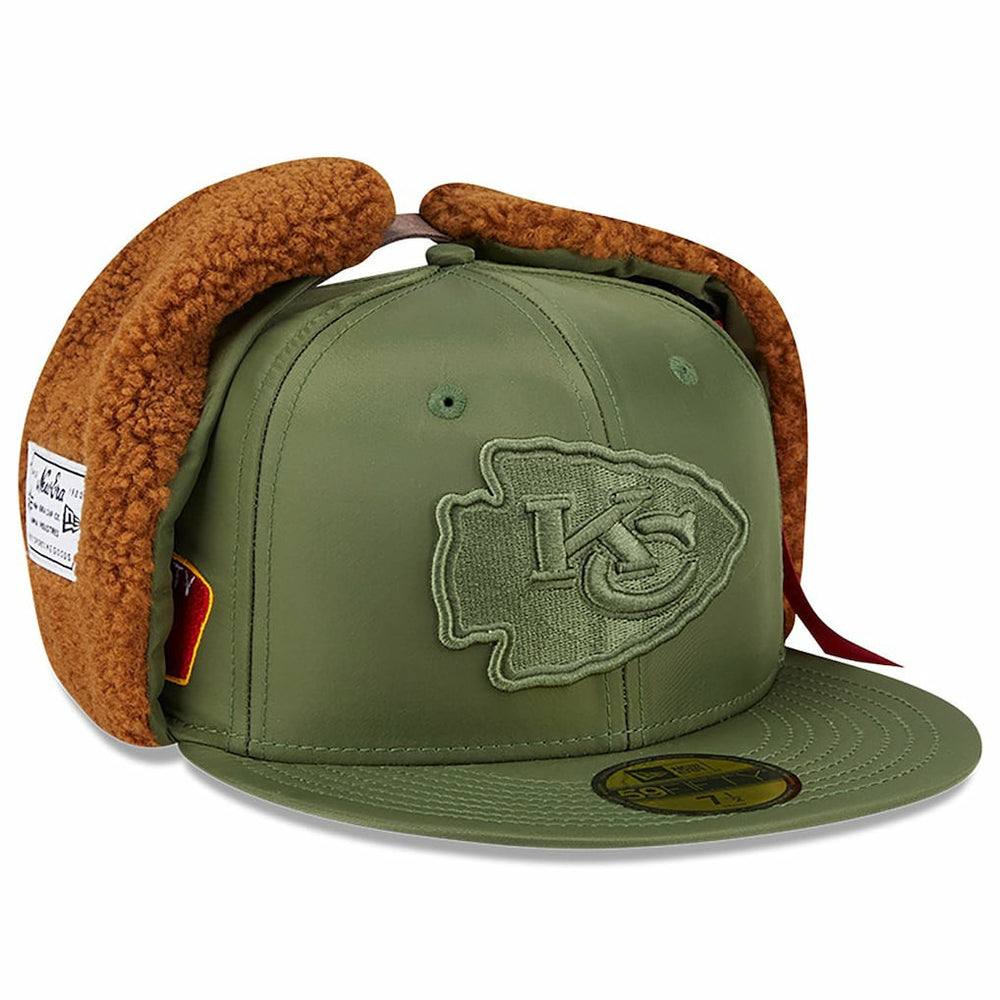 Kansas City Chiefs New Era x Alpha Industries Dog Ears 59FIFTY Fitted Hat Olive - NFL