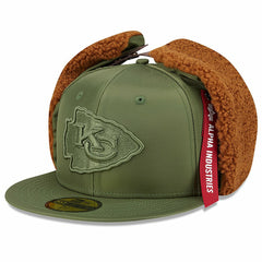 Kansas City Chiefs New Era x Alpha Industries Dog Ears 59FIFTY Fitted Hat Olive - NFL
