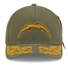 Los Angeles Chargers New Era x Alpha Industries A-Frame 9FORTY Adjustable Hat Olive - NFL