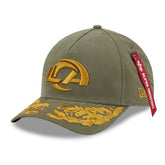 Los Angeles Rams New Era x Alpha Industries A-Frame 9FORTY Adjustable Hat Olive - NFL