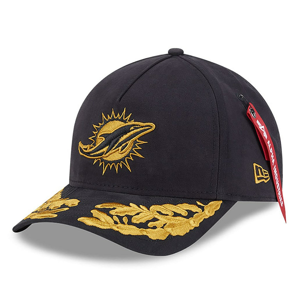 Miami Dolphins New Era x Alpha Industries A-Frame 9FORTY Adjustable Hat Black - NFL