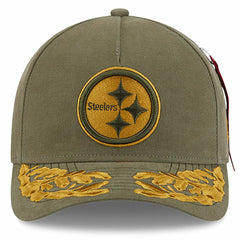 Pittsburgh Steelers New Era x Alpha Industries A-Frame 9FORTY Adjustable Hat Olive - NFL