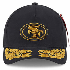 San Francisco 49ers New Era x Alpha Industries A-Frame 9FORTY Adjustable Hat Black - NFL