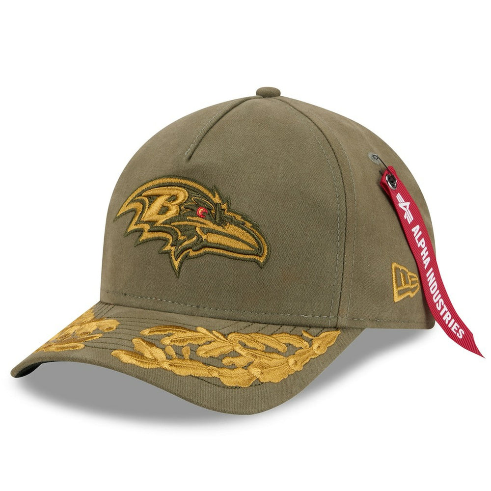Baltimore Ravens New Era x Alpha Industries A-Frame 9FORTY Adjustable Hat Olive - NFL