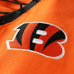 Cincinnati Bengals New Era Women's Plus Size Throwback Lace-Up Long Sleeve T-Shirt Orange - NFL