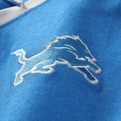 Detroit Lions New Era Women's Plus Size Throwback Lace-Up Long Sleeve T-Shirt Blue - NFL