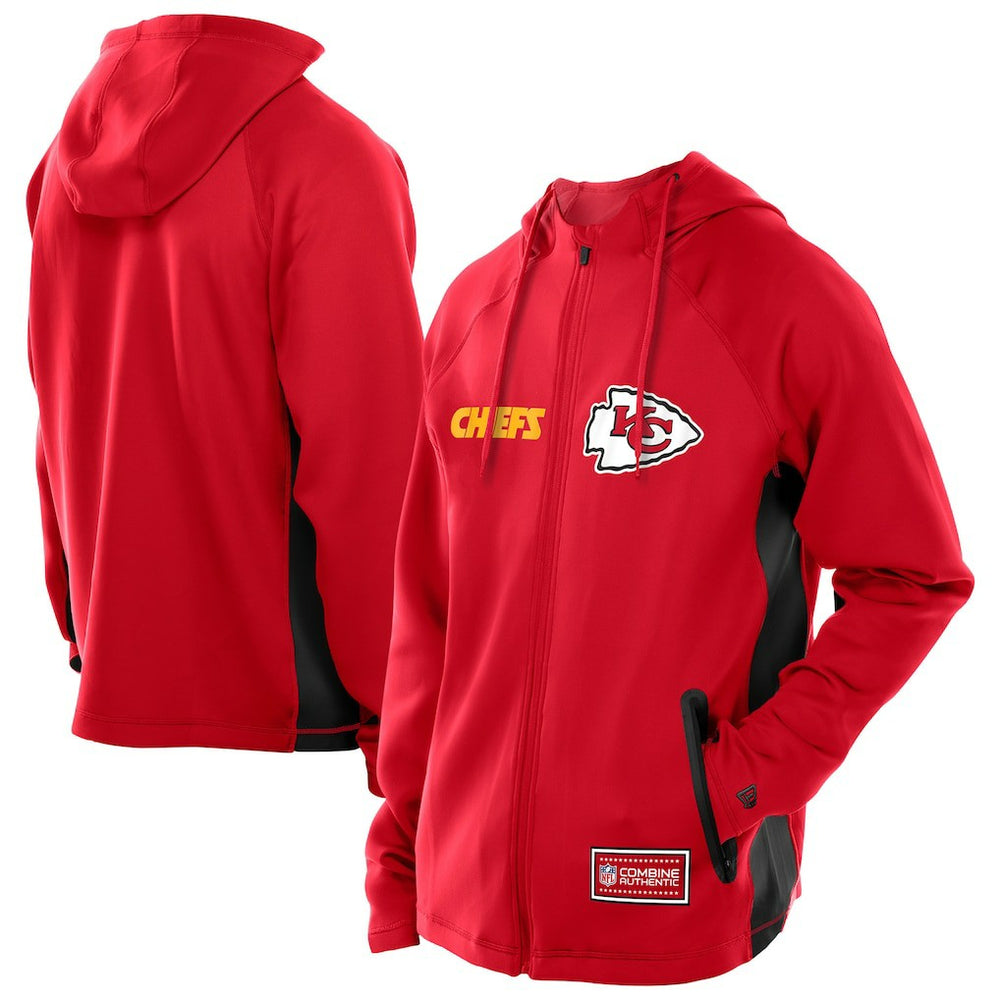 Kansas City Chiefs New Era Combine Authentic Raglan Scuba Full-Zip Hoodie Red - NFL