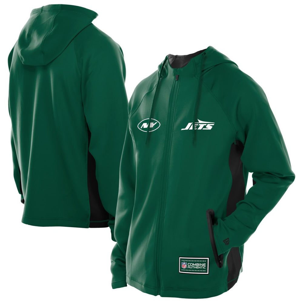 New York Jets New Era Combine Authentic Raglan Scuba Full-Zip Hoodie Green - NFL