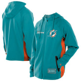 Miami Dolphins New Era Combine Authentic Raglan Scuba Full-Zip Hoodie Aqua - NFL