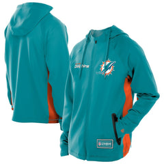 Miami Dolphins New Era Combine Authentic Raglan Scuba Full-Zip Hoodie Aqua - NFL