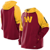 Washington Commanders New Era Combine Authentic Color Block Raglan Pullover Hoodie Burgundy - NFL