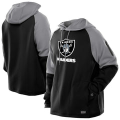 Las Vegas Raiders New Era Combine Authentic Color Block Raglan Pullover Hoodie Black - NFL