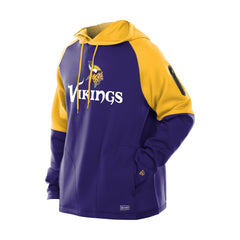 Minnesota Vikings New Era Combine Authentic Color Block Raglan Pullover Hoodie Purple - NFL