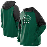 New York Jets New Era Combine Authentic Color Block Raglan Pullover Hoodie Green - NFL