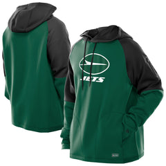 New York Jets New Era Combine Authentic Color Block Raglan Pullover Hoodie Green - NFL