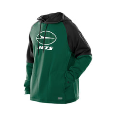 New York Jets New Era Combine Authentic Color Block Raglan Pullover Hoodie Green - NFL