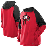 San Francisco 49ers New Era Combine Authentic Color Block Raglan Pullover Hoodie Scarlet - NFL