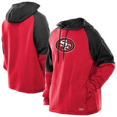 San Francisco 49ers New Era Combine Authentic Color Block Raglan Pullover Hoodie Scarlet - NFL