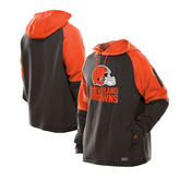 Cleveland Browns New Era Combine Authentic Color Block Raglan Pullover Hoodie Brown - NFL