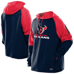 Houston Texans New Era Combine Authentic Color Block Raglan Pullover Hoodie Navy - NFL
