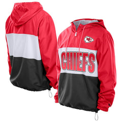 Kansas City Chiefs New Era Ripstop Quarter-Zip Hooded Windbreaker Red - NFL