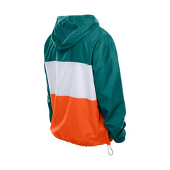 Miami Dolphins New Era Ripstop Quarter-Zip Hooded Windbreaker Aqua - NFL