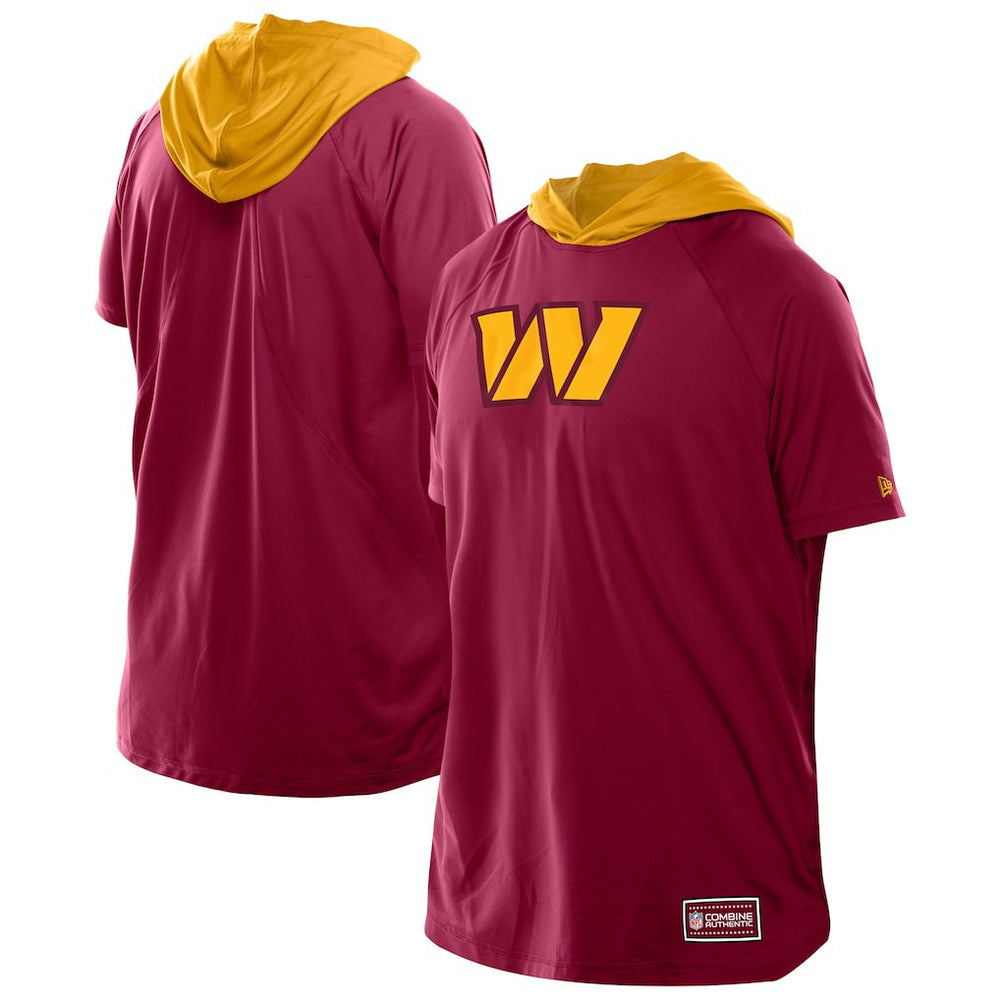 Washington Commanders New Era Combine Authentic Hooded Raglan Short-Sleeve T-Shirt Scarlet - NFL