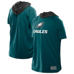Philadelphia Eagles New Era Combine Authentic Hooded Raglan Short-Sleeve T-Shirt Midnight Green - NFL