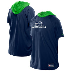 Seattle Seahawks New Era Combine Authentic Hooded Raglan Short-Sleeve T-Shirt College Navy - NFL