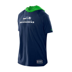 Seattle Seahawks New Era Combine Authentic Hooded Raglan Short-Sleeve T-Shirt College Navy - NFL