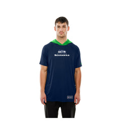 Seattle Seahawks New Era Combine Authentic Hooded Raglan Short-Sleeve T-Shirt College Navy - NFL