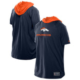 Denver Broncos New Era Combine Authentic Hooded Raglan Short-Sleeve T-Shirt Navy - NFL