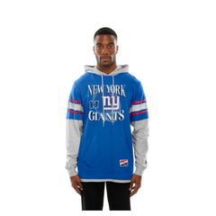 New York Giants New Era Twofer Layered Long Sleeve Hoodie T-Shirt Royal - NFL