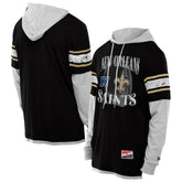 New Orleans Saints New Era Twofer Layered Long Sleeve Hoodie T-Shirt Black - NFL